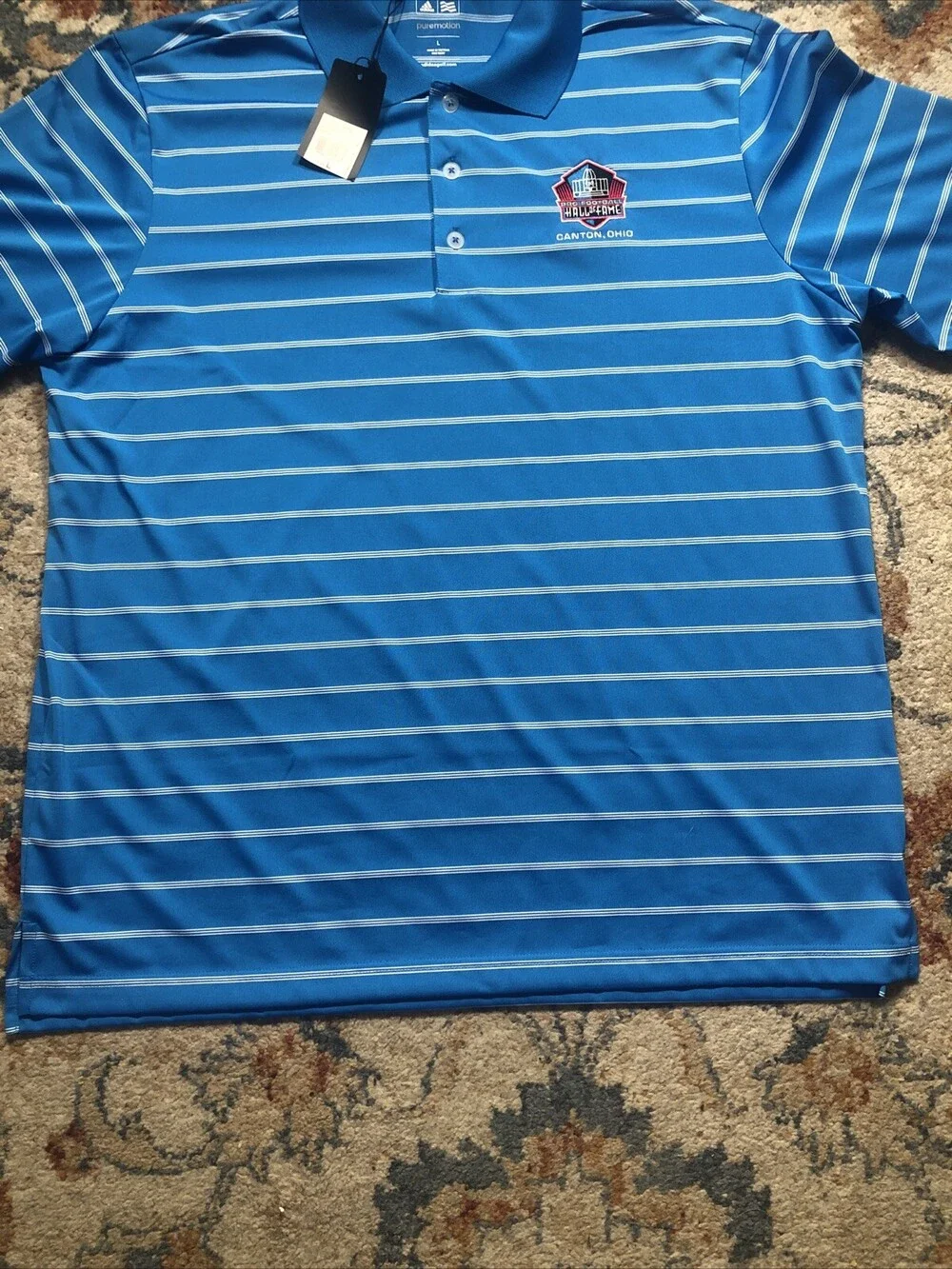 Adidas Pure Motion Golf Mens Polo Shirt Size Large Pro Football Hall Of Fame
